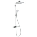 Hansgrohe colonne de douche crometta e 240 carrée 1jet chrome Hansgrohe colonne de douche crometta e 240 carrée 1jet chrome
