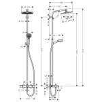 Hansgrohe colonne de douche avec robinet mitigeur thermostatique showerpipe crometta s 240 Hansgrohe colonne de douche avec robinet mitigeur thermostatique showerpipe crometta s 240
