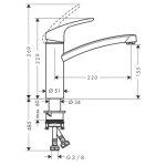 Hansgrohe focus m2 mitigeur vier aspect acier 31806800