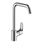 Hansgrohe focus mitigeur �vier bec haut aspect acier 31820800