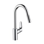 Hansgrohe focus mitigeur vier avec douchette aspect acier 31815800