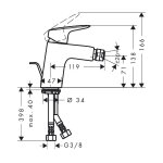 Hansgrohe logis mitigeur de bidet, 71204000 70
