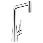 Hansgrohe metris mitigeur vier avec douchette extractible chrom 14820000