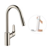 Hansgrohe - robinet de cuisine avec douchette hansgrohe focus m41 240 sbox 2 jets aspect acier inox - ... Hansgrohe - robinet de cuisine avec douchette hansgrohe focus m41 240 sbox 2 jets aspect acier inox - ...