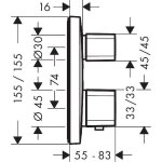 Hansgrohe - set de finition pour mitigeur thermostatique e encastr avec robinet d arrt et inverseur ...