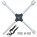 Hazet cl en croix - profil  6 pans extrieurs - longueur totale: 380 mm - 705v - 02
