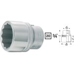 Hazet douille � 12 pans - carr� creux 20 mm (3 / 4 pouce) - profil � 12 pans ext�rieurs - taille: 1 - ...