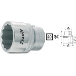 Hazet douille  12 pans - carr creux 20 mm (3 / 4 pouce) - profil  12 pans extrieurs - taille: 55 ...