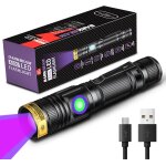 Hljhj - lampe torche uv lamp lumire noire 395nm rechargeable lampe de wood ultraviolette, portable mini ...