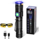 Hljhj - lampe torche uv lumire noire 365nm rechargeable, mini lampe de wood led lampe uv, lampe de poche ...