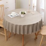 Homaxy nappe de table aspect lin nappe ronde 140 cm nappe exterieur imperméable anti - tâche protection ... Homaxy nappe de table aspect lin nappe ronde 140 cm nappe exterieur imperméable anti - tâche protection ...