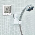 Horloge de salle de bain etanche avec minuterie, reveil numerique de douche resistant a l'eau avec ventouse, ...
