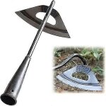 Houe de jardin - houe creuse tout en acier tremp pour dsherber, manche long, outils de dsherbage de ...