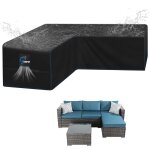 Housse de canap� d'angle de jardin en forme de v imperm�able en tissu oxford 420d avec ruban adh�sif ...