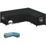 Housse canap� d'angle jardin imperm�able 420d oxford, protection salon ext�rieur l 270x210x87x80 / 60cm. ...