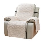 Housse de canap inclinable beige en forme de t pour 1 place, lavable en machine, protge des taches ...