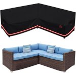 Housse de canap� de jardin en forme de v - imperm�able - pour salon d'angle - noir - 228 cm x 86 cm x ...