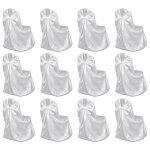 Housses de chaise pour banquet de mariage 12 pcs blanc vidaxl