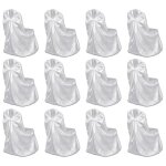 Housses de chaise pour banquet de mariage 12 pices blanc dec022527