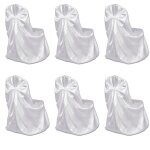 Housse de chaise blanche pour le banquet de mariage 6 pièces Housse de chaise blanche pour le banquet de mariage 6 pièces