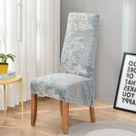 Housse de chaise a dossier haut imprim floral, taille xl / m, robe extensible pour salle a manger, banquet ...