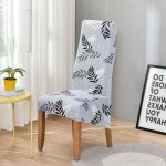 Housse de chaise a dossier haut imprim floral, taille xl / m, robe extensible pour salle a manger, banquet ...