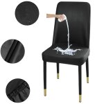 Housse de chaise a dossier incurvé et extensible, imperméable, en cuir pu, sans accoudoirs, pour salle ... Housse de chaise a dossier incurvé et extensible, imperméable, en cuir pu, sans accoudoirs, pour salle ...