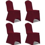 Housse de chaise extensible 4 pcs bordeaux vidaxl
