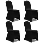 Housse de chaise extensible 4 pcs noir dec022358 Housse de chaise extensible 4 pcs noir dec022358