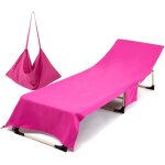 Housse de chaise longue de plage - serviette de transat plage en microfibre avec poches latrales pour ...