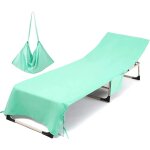 Housse de chaise longue de plage serviette de transat plage en microfibre avec poches latrales pour ...