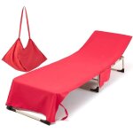 Housse de chaise de plage longue en microfibre, serviette de plage avec poches de rangement, housse de ...