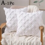 Housse de coussin carr�e en peluche, taie d'oreiller de style boho pour salon, chaise, restaurant, d�coration ...