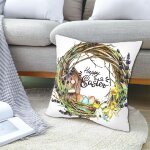Housse de coussin décorative lapin de pâques, taie d'oreiller pour canapé, voiture, lit, c060, 45x45 Housse de coussin décorative lapin de pâques, taie d'oreiller pour canapé, voiture, lit, c060, 45x45