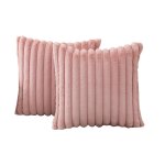 Housses de coussin en fausse fourrure rose, d'oreiller a rayures pelucheuses, housses de coussin 18 x ... Housses de coussin en fausse fourrure rose, d'oreiller a rayures pelucheuses, housses de coussin 18 x ...