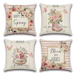 Housse de coussin a fleurs pour canap�, taie d'oreiller moderne, d�corative pour l'ext�rieur, en tissu ...