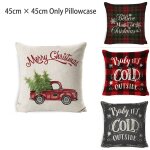 Housse de coussin en forme de cerf de no�l, taie d'oreiller en lin, pour canap�, salon, f�te de mariage, ...