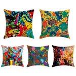 Housse de coussin a motifs impressionnistes, taie d'oreiller en lin a fleurs, d�coration de maison, carr�e, ...