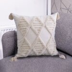 Housse de coussin tisse a la main, taie d'oreiller boho avec glands, dcoration de maison, tisse a ...