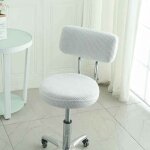 Housse de dossier de chaise ronde de bar, tabouret simple tout compris, housse de protection pivotante ...