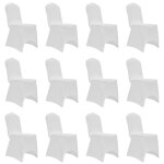 Housses elastiques de chaise blanc 12 pi�ces dec022523