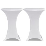 Housses �lastiques de table Ø 60 cm blanc 2 pcs