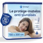 Housse matelas anti - punaises & impermable - protge matelas coton doux 180x200cm - extensible 19 - ...