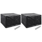Housse de mobilier de jardin vidaxl - 2 pcs - 135x135x90 cm - noir - impermable et rsistante aux uv ...