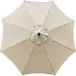 Housse de parasol 8 baleines 3 m, imperméable, anti - uv, toile de rechange, beige hy Housse de parasol 8 baleines 3 m, imperméable, anti - uv, toile de rechange, beige hy