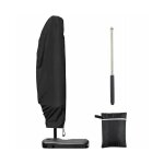 Housse de parasol imperméable 3 m 4 m avec fermeture eclair et tige télescopique, résistante aux uv, ... Housse de parasol imperméable 3 m 4 m avec fermeture eclair et tige télescopique, résistante aux uv, ...