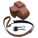 Housse de protection amovible en cuir pu avec bandouliere pour appareil photo canon eos r50 / r100