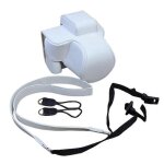 Housse de protection amovible en cuir pu avec bandouliere pour appareil photo canon eos r50 / r100 Housse de protection amovible en cuir pu avec bandouliere pour appareil photo canon eos r50 / r100