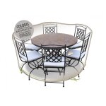 Housse de protection cover air pour table ronde + 6 chaises - � 160 x 70 cm