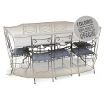 Housse de protection cover line pour table rectangulaire + 10 chaises - 290 x 130 x 70 cm - jardiline ...